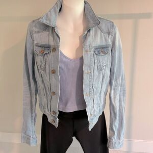 Cropped light jean jacket